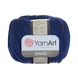 Пряжа YarnArt "JEANS" 54 глубокий синий 55% хлопок, 45% полиакрил.160 м 50 г
